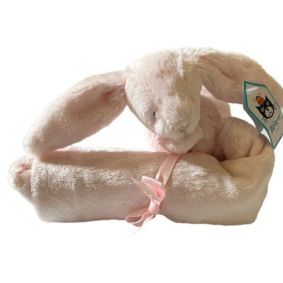 Jellycat Bashful Pink Bunny Soother 13" Lovey Lovie Nunu Security Blanket Baby - Picture 4 of 9